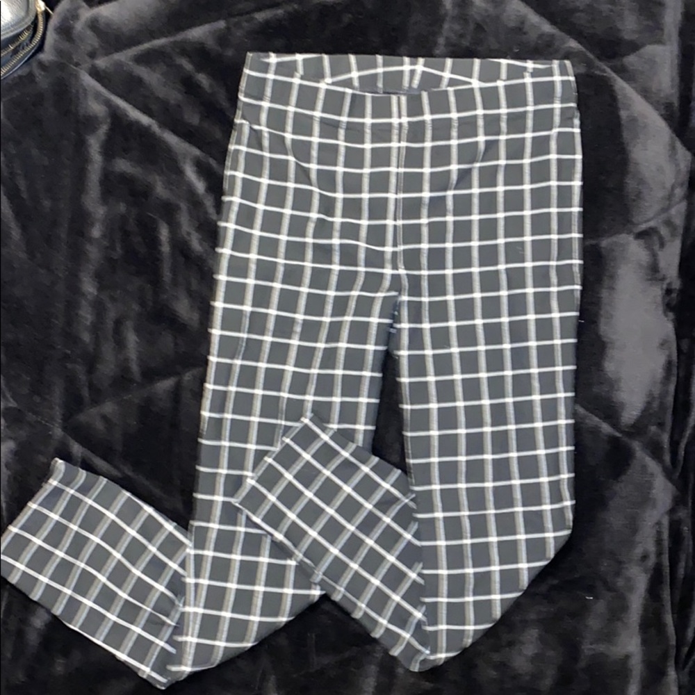 black and white pants